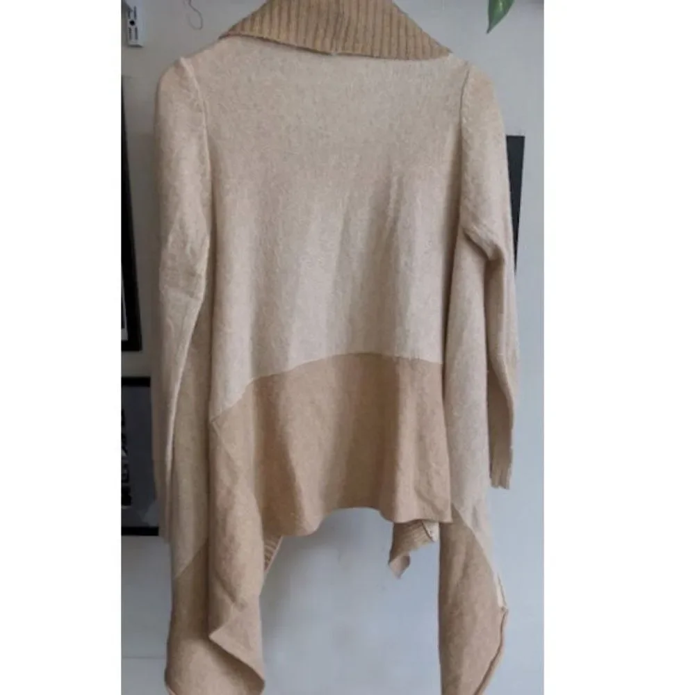 Love Stitch Cardigan Sweater Lagenlook Boho Drape Angora Knit Waterfall Small
